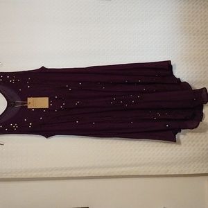 Sleeveless Asymmetrical Embellished Purple Dress